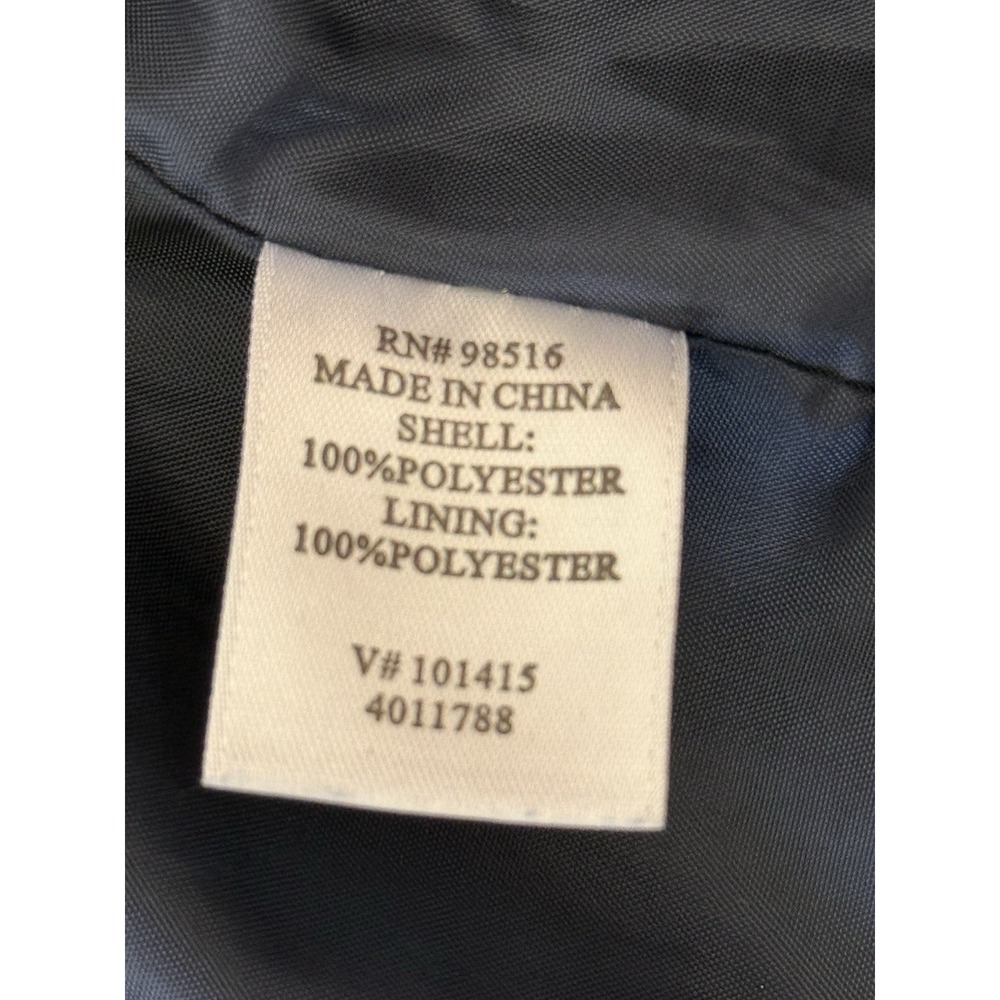 Coldwater Creek Trench Coat Blue/Cream Abstract Belted Mid Length Sz M (10-12) - Picture 11 of 16